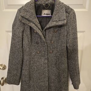 Guess Gray Pea Coat with Classic Tailored Design